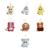Panda Roll The Zoo In Hands Series Plush Keychain 17