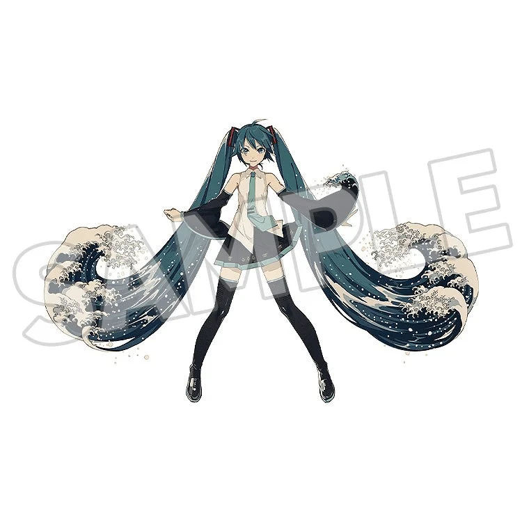 Presence CO., LTD. Hatsune Miku x Katsushika Hokusai Plushie Wave - Hatsune Miku
