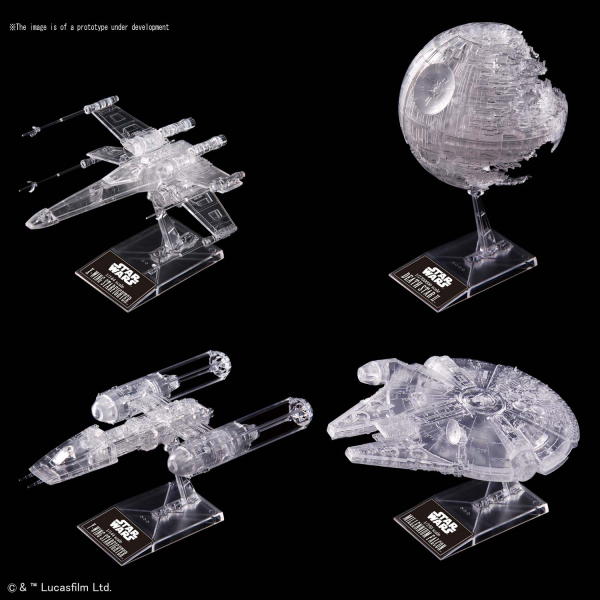 1/144 & 1/350 & 1/2700000 STAR WARS: RETURN OF THE JEDI CLEAR VEHICLE SET