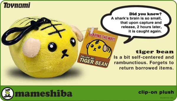 Toynami Mameshiba Clip-On - Tiger Beanie - Mameshiba