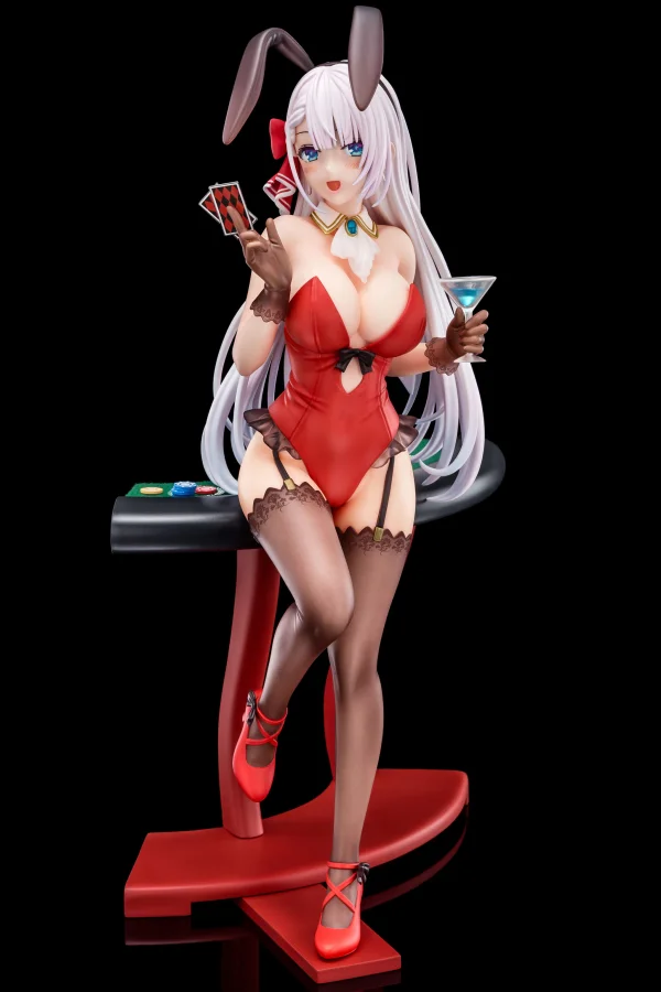 Hakoiri-musume Riselia Ray Crystalia wearing crimson bunny costume with Nip Slip Gimmick System - The Demon Sword Master of Excalibur Academy