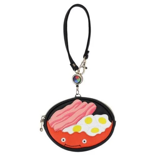 Benelic Calcifer and Bacon and Eggs - card & coin purse with reel - Howl's Moving Castle