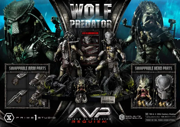 Prime 1 Studio Real Elite Masterline Aliens vs. Predator: Requiem Wolf Predator - Alien (Movie Franchise)