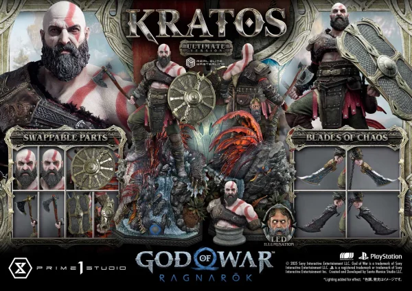 Prime 1 Studio Real Elite Masterline God of War: Ragnarok Kratos Ultimate Version - God Of War