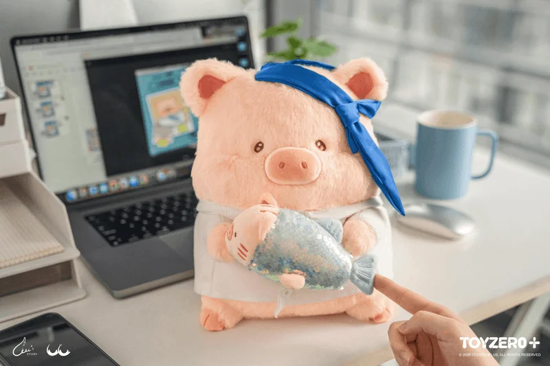 TOYZEROPLUS LuLu the Piggy Office Series - Work Lazy Lu Plush - LuLu The Piggy