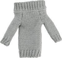 figma Styles Off-the-Shoulder Sweater Dress (Gray) 3