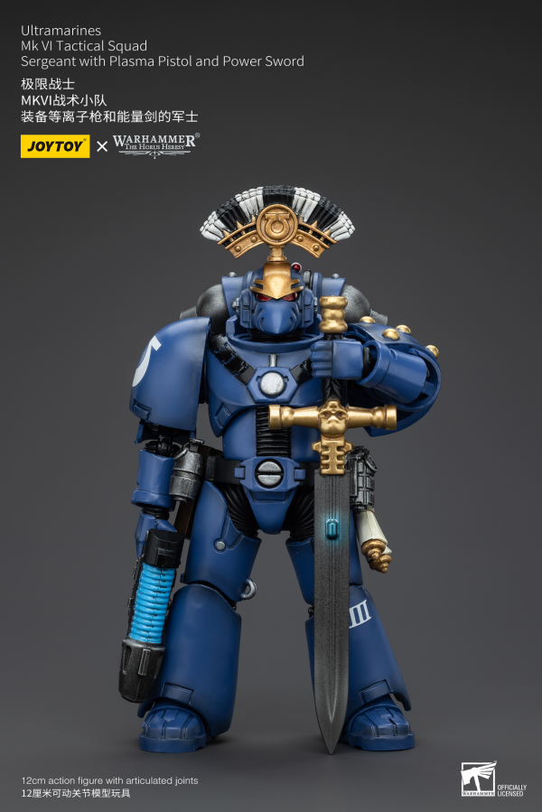 Ultramarines MK VI Tactical Squad Sergeant with Plasma Pistol and Power Sword