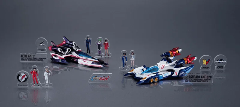 MegaHouse Cyber Formula Collection Heritage Edition Future GPX Cyber Formula SIN νAsurada AKF-0／G spiral boost mode & OGRE AN-21 super Aero boost mode set【with gift】 - FUTURE GPX CYBER FORMULA