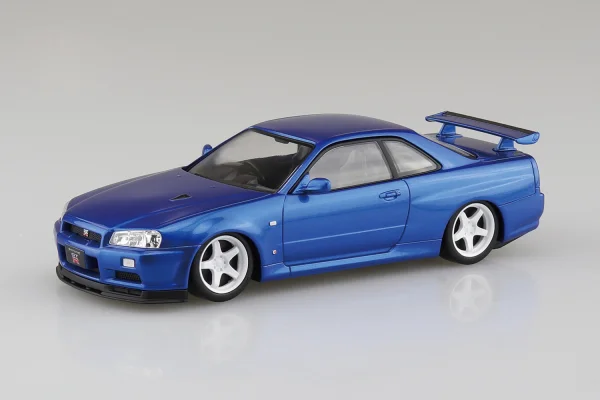 Aoshima NISSAN R34 SKYLINE GT-R CUSTOM WHEEL(BAYSIDE BLUE) - Scale Kits