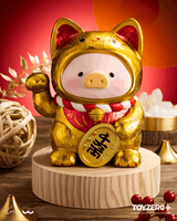 LuLu the Piggy - 18cm Wood-Carving Maneki Lu (Golden Cat) 1