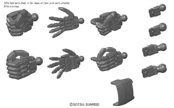BANDAI HOBBY BUILDERS PARTS HD 1/144 MS HAND 02 (ZEON) DARK GRAY - Kit Accessories