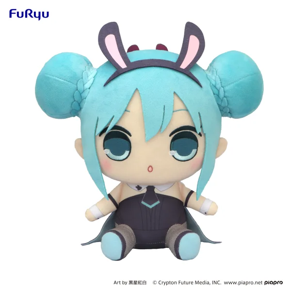 FuRyu Hatsune Miku　KYURUMARU Big Plush Toy -Hatsune Miku/Black Rabbit- - Hatsune Miku