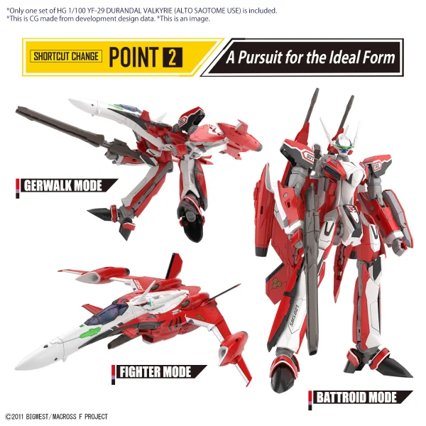 BANDAI HOBBY HG 1/100 YF-29 DURANDAL VALKYRIE (ALTO SAOTOME USE) - Macross