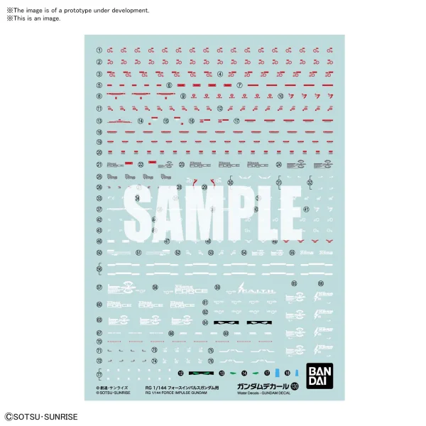 BANDAI HOBBY GUNDAM DECAL130 RG 1/144 FORCE IMPULSE GUNDAM - Kit Accessories
