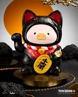 TOYZEROPLUS LuLu the Piggy - 18cm Wood-Carving Maneki Lu (Black Cat) - LuLu The Piggy - photo 1