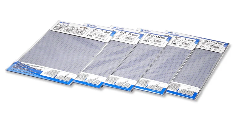 Wave Co. Plastic Plate Gray with BLUE scale B5 (1.0mm 2pcs) - Tools