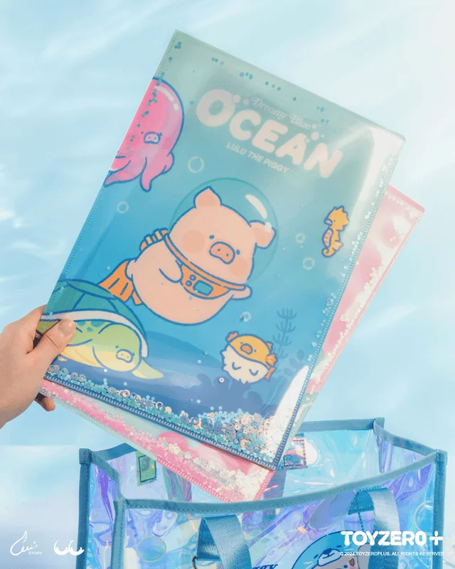 TOYZEROPLUS LuLu the Piggy Ocean - Glitter A4 Folder (Diver ver.) - LuLu The Piggy