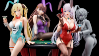 Riselia Ray Crystalia wearing crimson bunny costume with Nip Slip Gimmick System 13