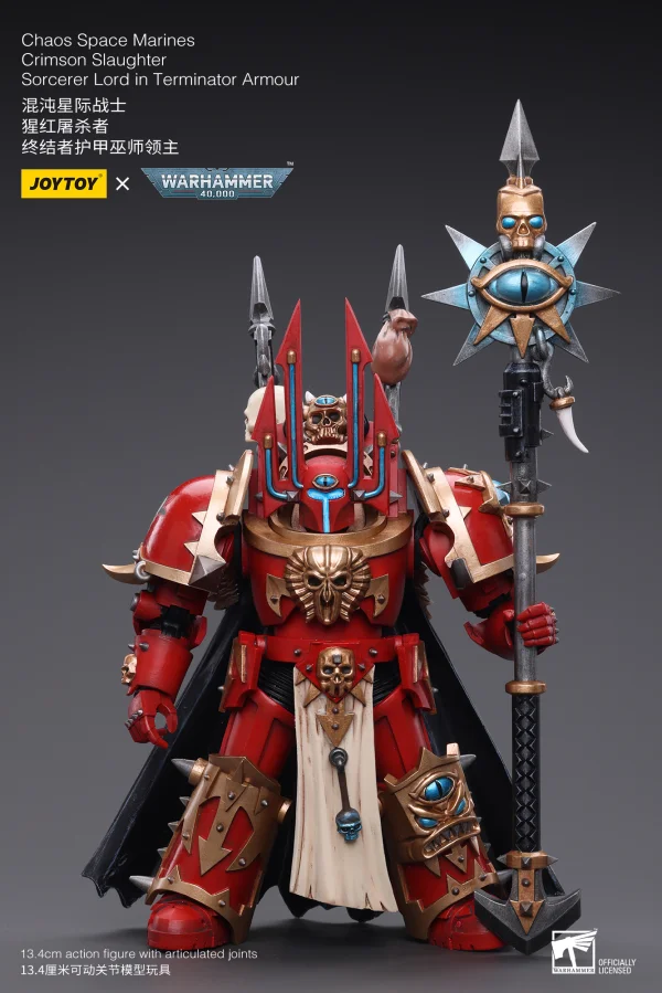 JOYTOY Chaos Space Marines Crimson Slaughter Sorcerer Lord in Terminator Armour - Warhammer 40K