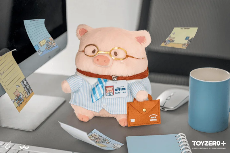 TOYZEROPLUS LuLu the Piggy Office Series - The Best Staff LuLu Plush - LuLu The Piggy