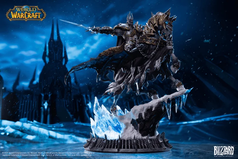 HEX Collectibles Blizzard World of Warcraft® The Lich King & Invincible 14-Inch Premium Statue - Blizzard