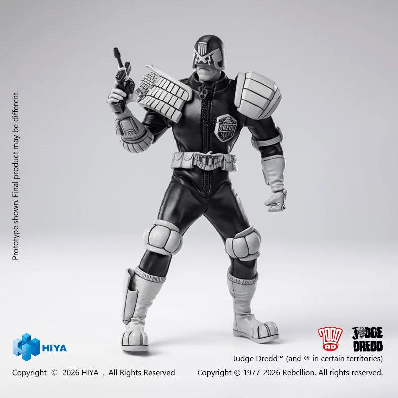 HIYA TOYS 1/12 Scale 6 Inch JUDGE DREDD Judge Dredd Black&White Ver. Action Figure - JUDGE DREDD