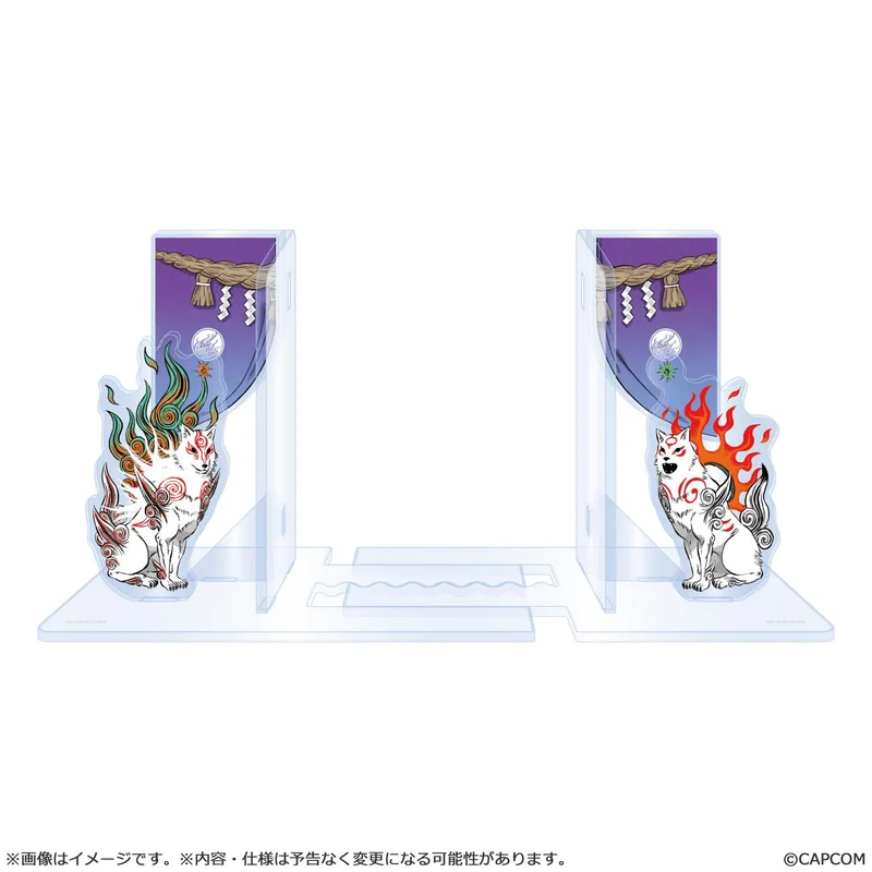 CAPCOM 【Okami 20th Anniversary Reprint Art Project】Acrylic bookends ～From Okami Special collection～ - Okami