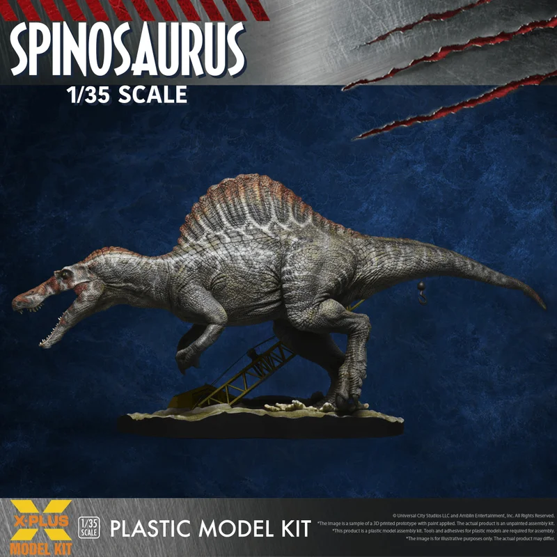 X-PLUS 1/35 Scale Jurassic Park III Spinosaurus Plastic Model Kit - Jurassic Park